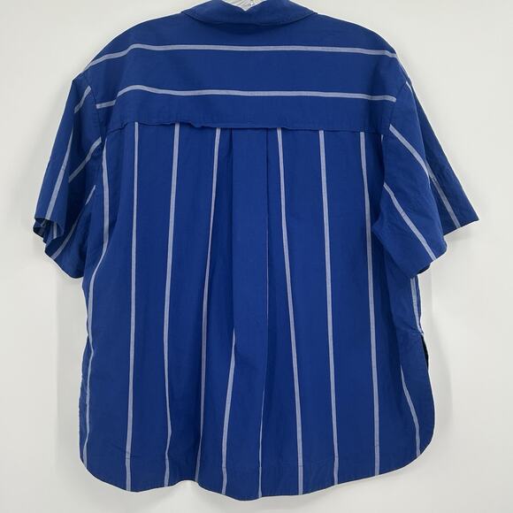 Madewell Oversized Boxy Shirt Women's Medium Button Up Striped Signature Poplin - Picture 3 of 10